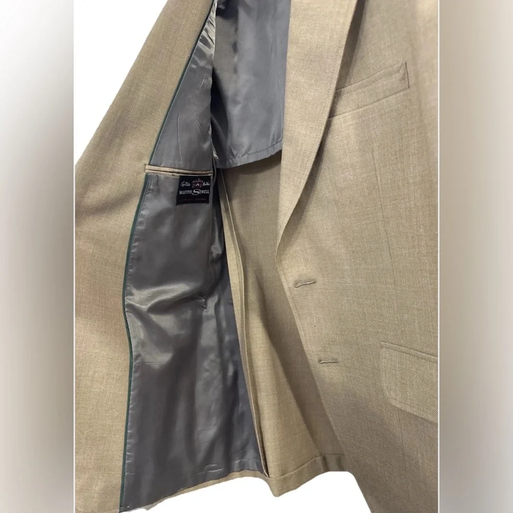 Vintage Warren Sewell Mens Sz 41R Tan Blazer Sport Coat Wool/Camel‎ Hair Blend